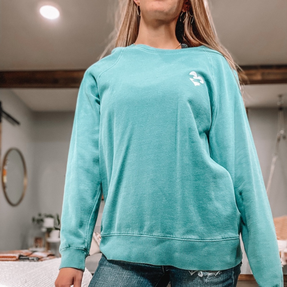 - Billabong teal dream team crewneck sweatshirt